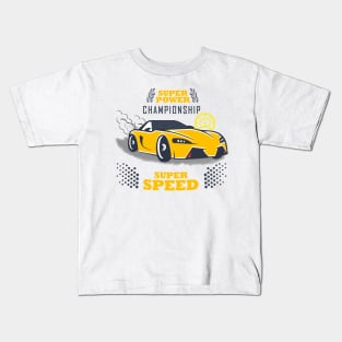 Racing Car Yellow Kids T-Shirt